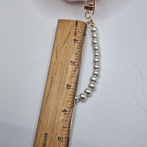 Pink Cap mushroom plush keychain pearl handle gift accessory decor - Picture 7 of 7